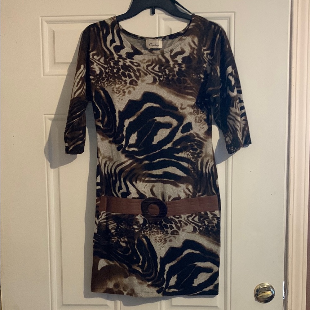 Chesley Brown Crew Neck Sheath Dress